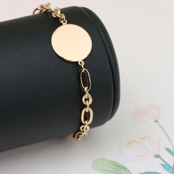 "Elegant Rose Gold Chain Bracelet with Round Charm – Adjustable Fit, XPBL0879 - Picture 10 of 12